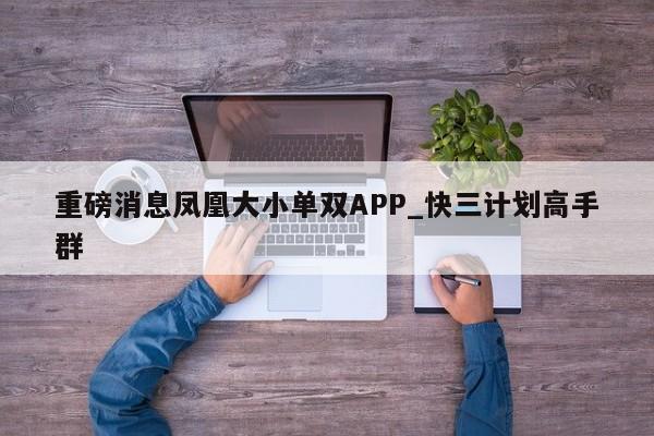 重磅消息凤凰大小单双APP_快三计划高手群
